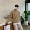 Men's Half zipper ribbed sweater | Casual long sleeves pullover with collar