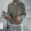 Men's Half zipper ribbed sweater | Casual long sleeves pullover with collar
