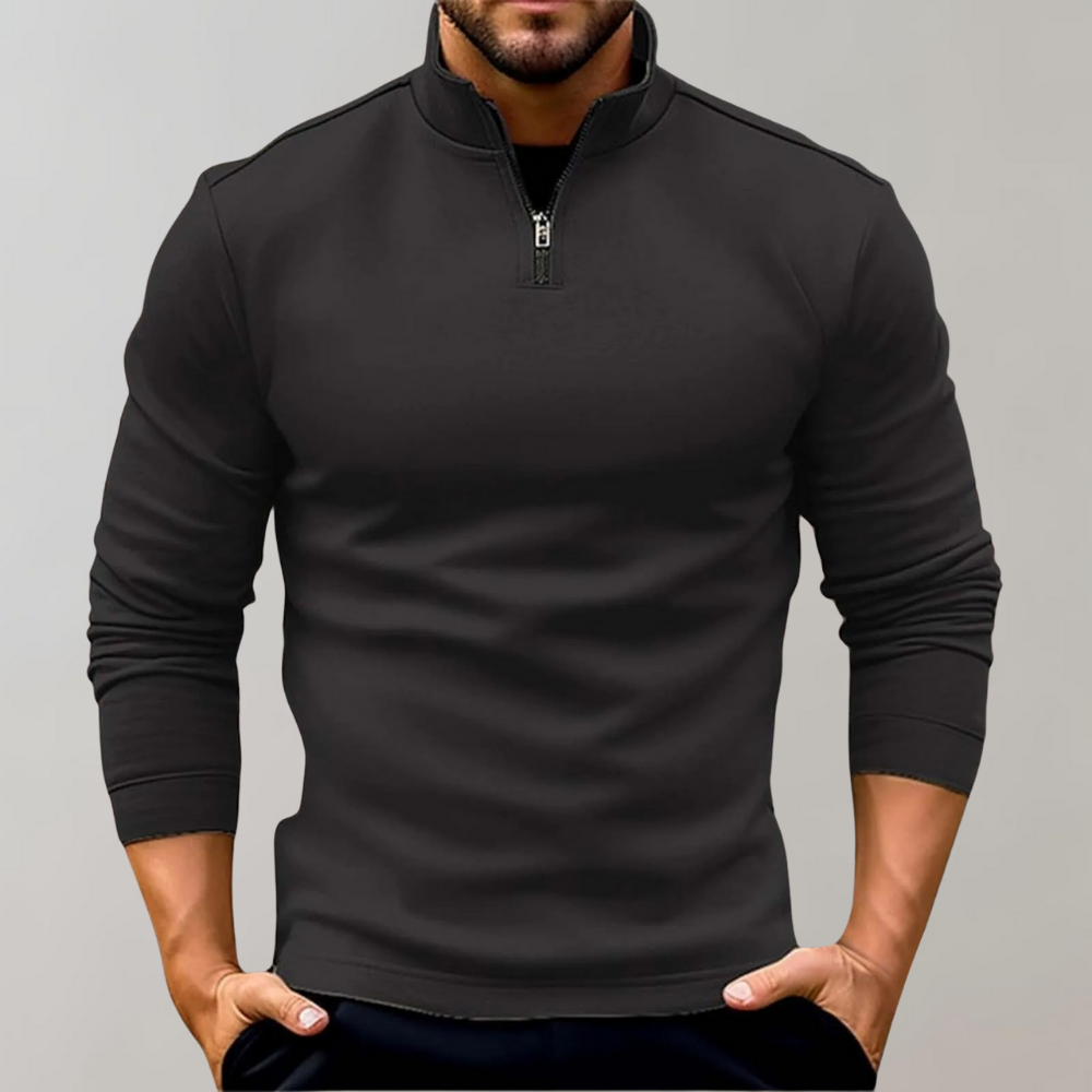 Men Half Rits Long Sleeve Pullover | Slim-Fit Casual Sweater