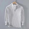 Men's cable kneaded half-zip sweater