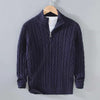 Men's cable kneaded half-zip sweater