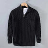 Men's cable kneaded half-zip sweater