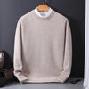 Men's light blue cashmere sweater | Soft round neck knitted sweater