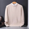 Men's light blue cashmere sweater | Soft round neck knitted sweater