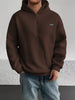 Men Sherpa Fleece Hoodie | Half Rits Casual Pullover