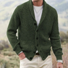 Men's cardigan with scarf collar Button closure, knitted, warm soft wool mix