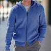 Men's full zipper knitted vest | Casual ribbed long sleeves sweater jacket