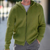 Men's full zipper knitted vest | Casual ribbed long sleeves sweater jacket