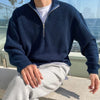 Herensweater with zipper and ribbed Breisel | Classic casual look