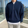 Herensweater with zipper and ribbed Breisel | Classic casual look