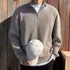 Herensweater with zipper and ribbed Breisel | Classic casual look