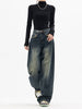 High -Waisted Jeans with wide legs - Vintage Wash Streetwear