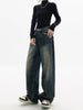 High -Waisted Jeans with wide legs - Vintage Wash Streetwear