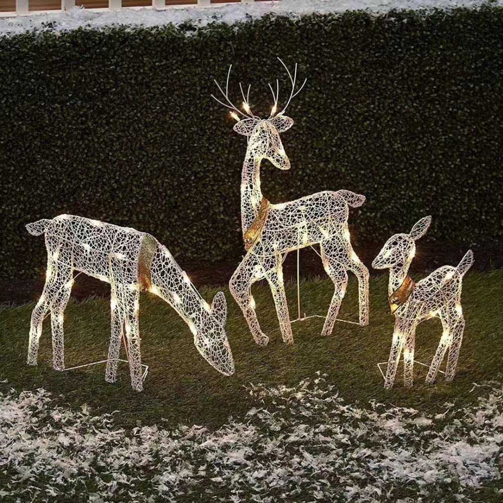 Christmas Deer Family Indoor Outdoor Lighted Reindeer Decor