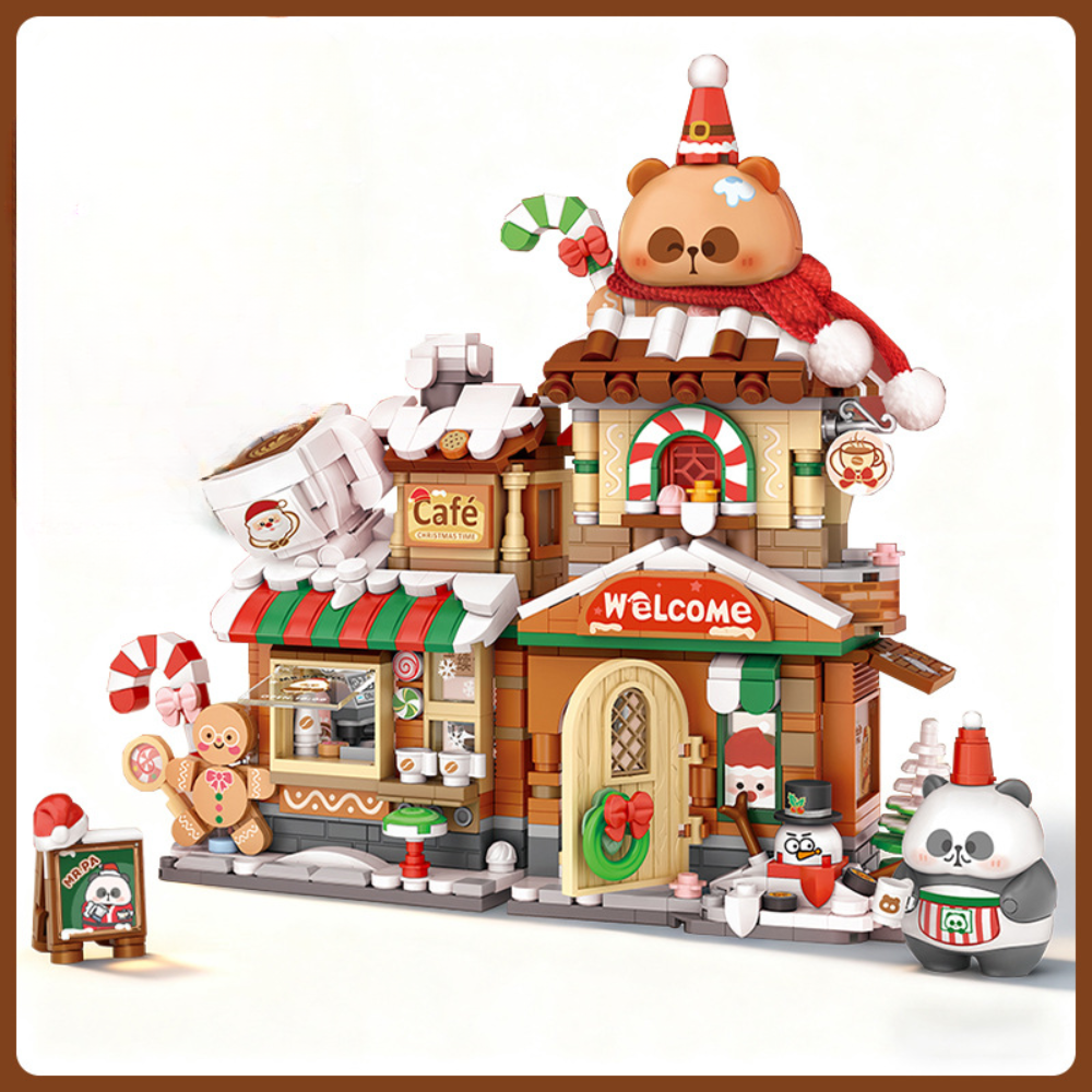 Christmas Gift Gingerbread House Toy Building Set LED Lights