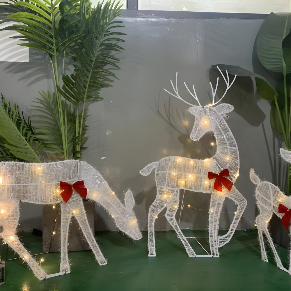 Christmas Deer Family Indoor Outdoor Lighted Reindeer Decor