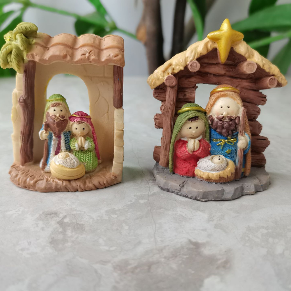 Nativity Scene Figurine Set Christmas Religious Resin Decor