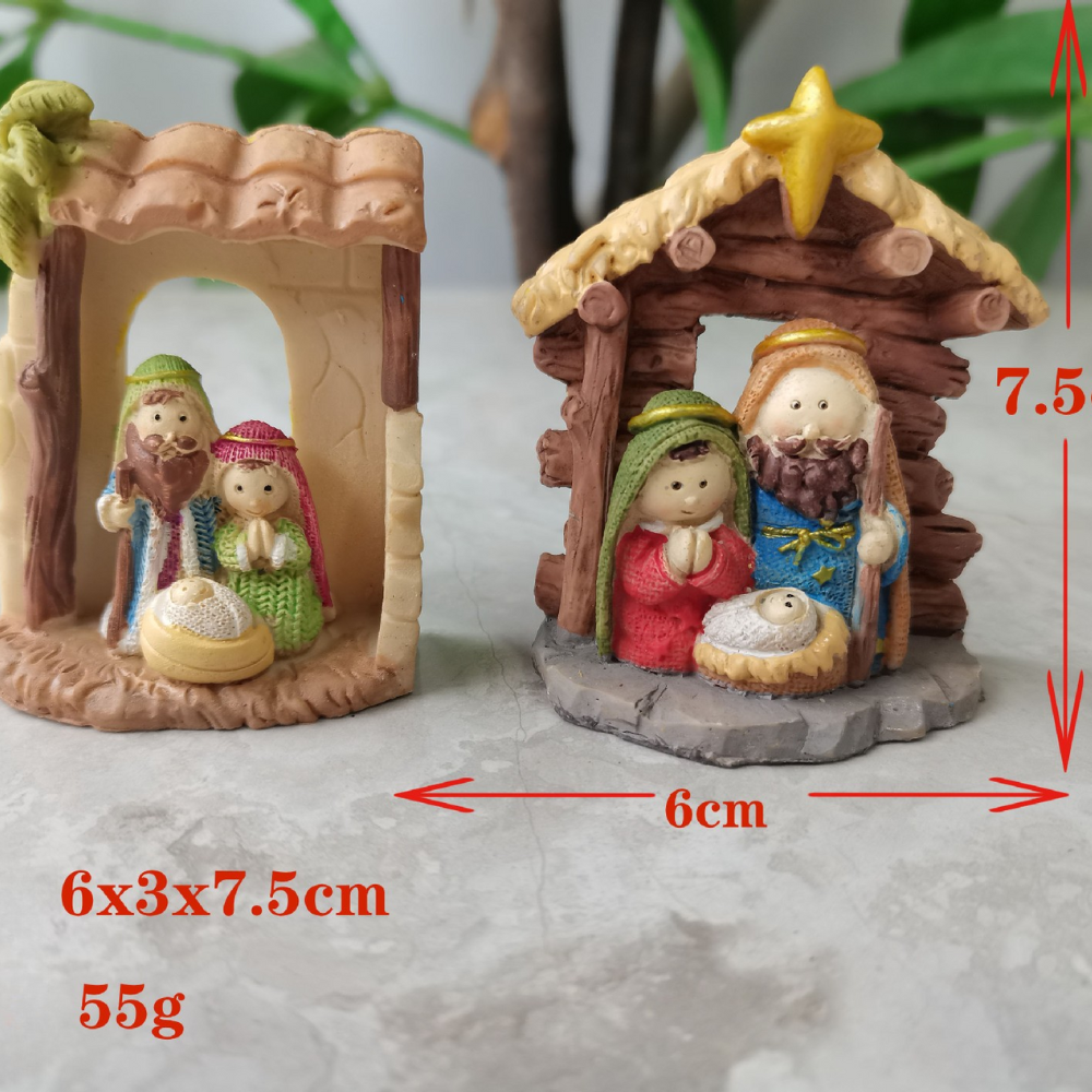 Nativity Scene Figurine Set Christmas Religious Resin Decor