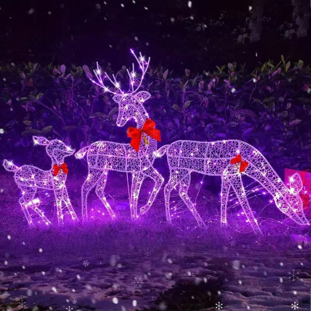 Christmas Deer Family Indoor Outdoor Lighted Reindeer Decor