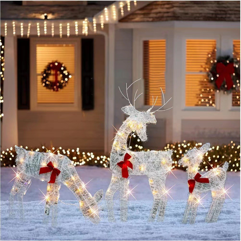 Christmas Deer Family Indoor Outdoor Lighted Reindeer Decor