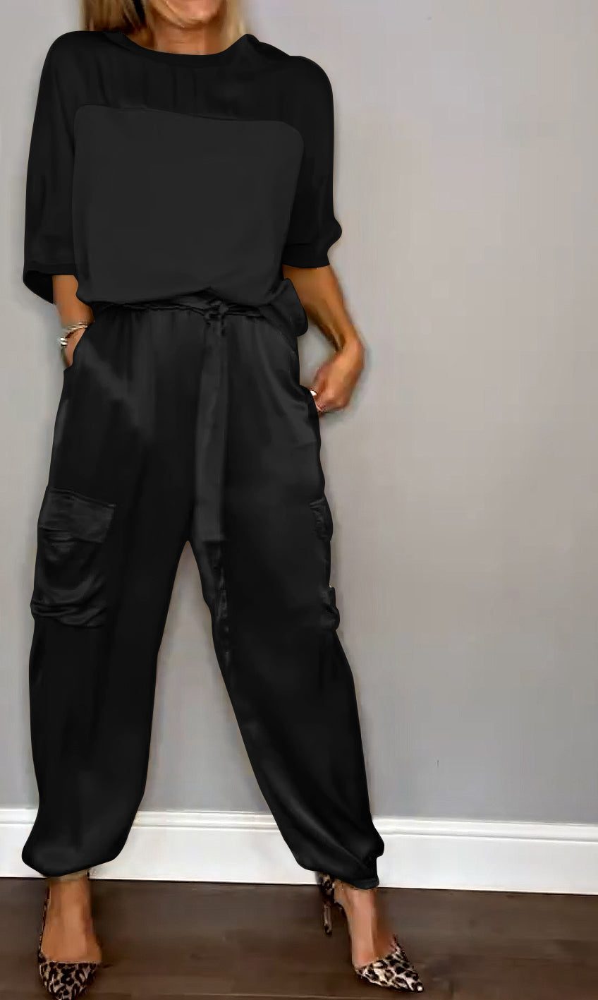 EMMY - STYLISH CASUAL SATIN SET