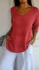 Fleura™ Women's Top - Stylish V-Neck Knitted Going Out Top