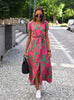 Long wrap dress with floral pattern - airy & stylish for the summer
