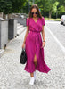 Long wrap dress with floral pattern - airy & stylish for the summer