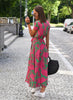 Long wrap dress with floral pattern - airy & stylish for the summer