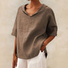 Tamara | V-neck Casual linen blouse