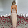 One-shoulder satin dress | Elegant evening dress with high split for special occasions