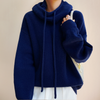 Oversized sweater with turtlenecks - comfortable sweater with adjustable cord
