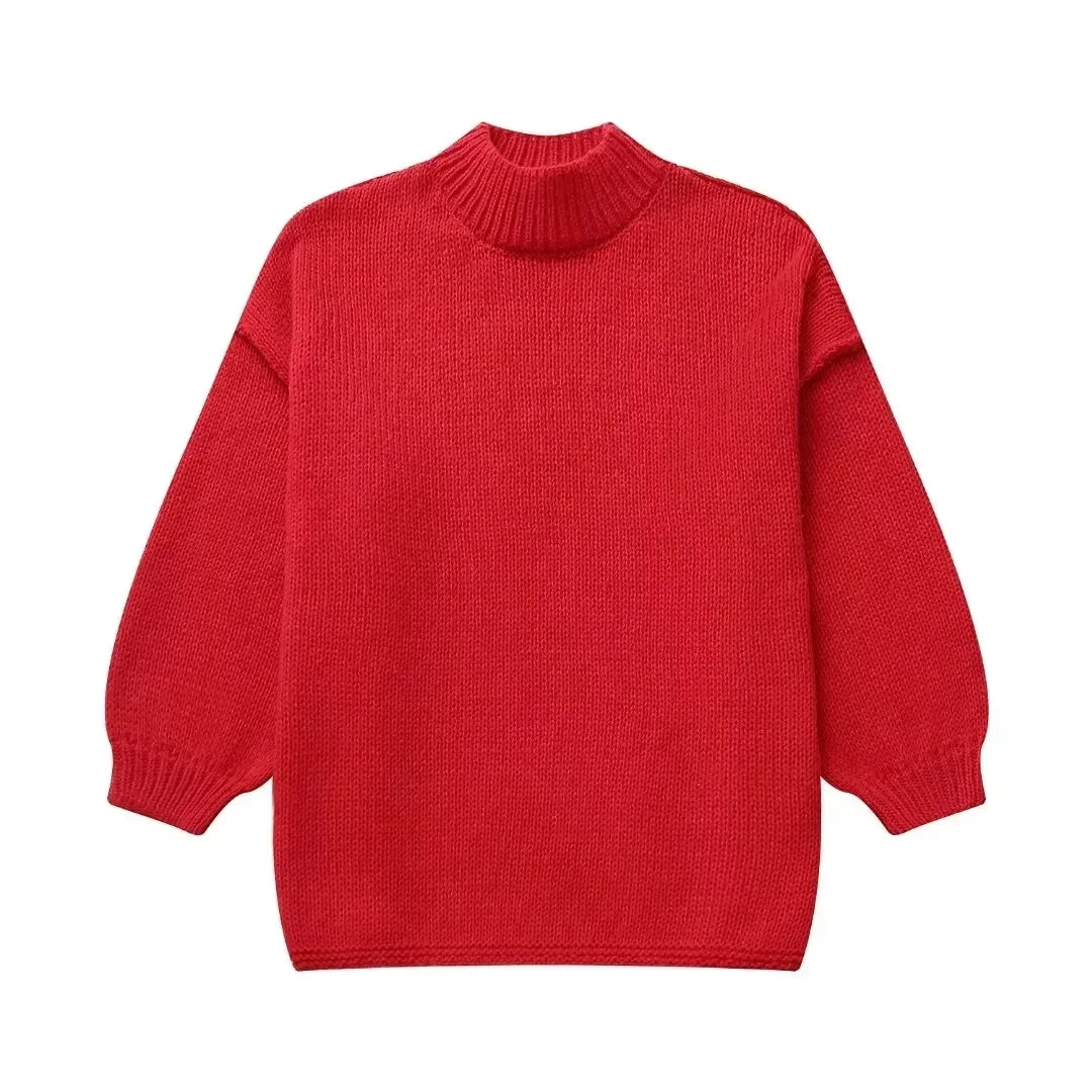 Oversized sweater with puffed sleeves - comfort and elegance