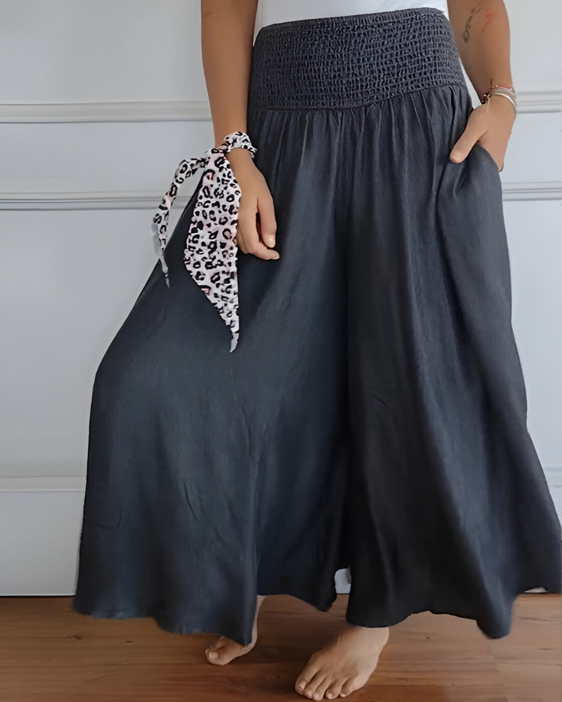 Saab Wide-Leg Pants with Elastic Waist