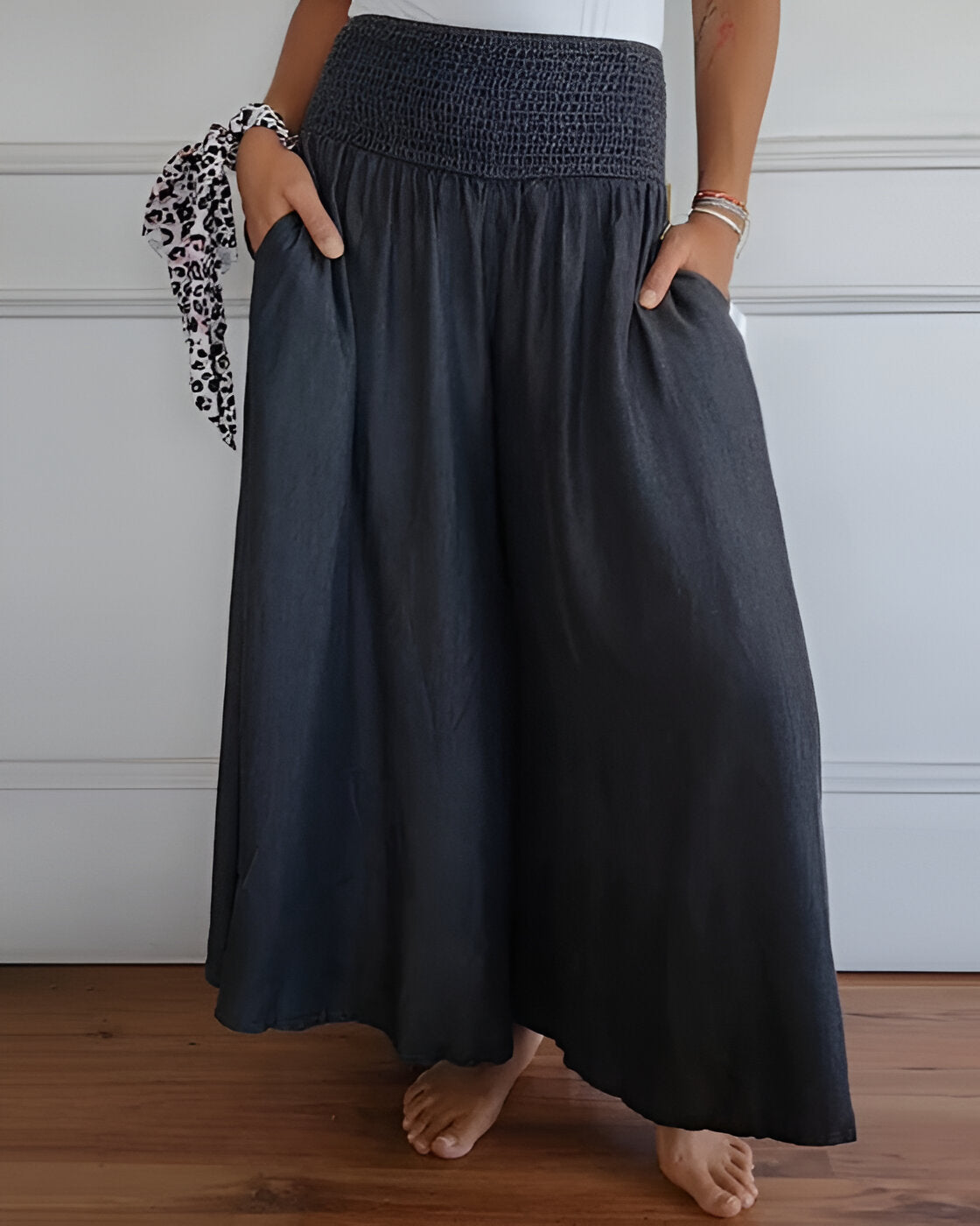 Saab Wide-Leg Pants with Elastic Waist