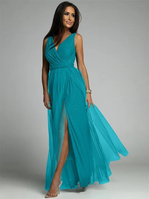 Stylish dress with a V-neck