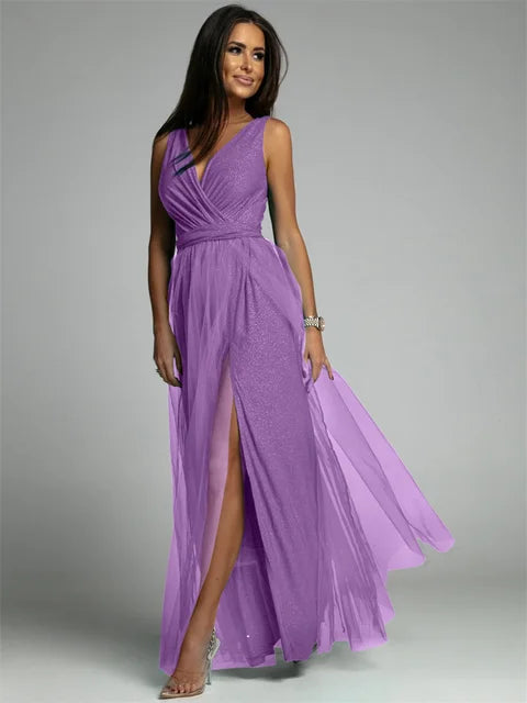Stylish dress with a V-neck