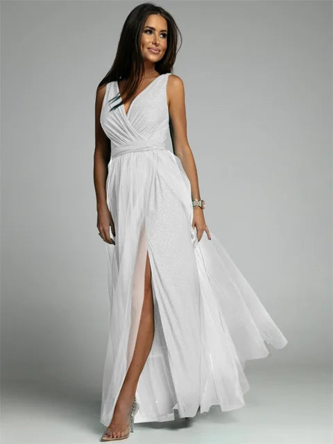Stylish dress with a V-neck