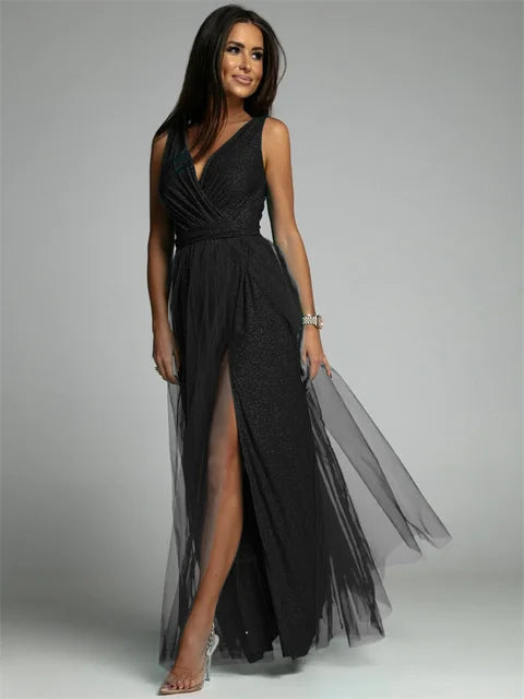 Stylish dress with a V-neck