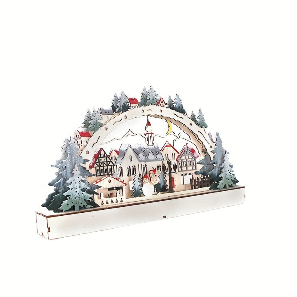 Christmas Ornaments LED Village Wooden Tabletop Decoration
