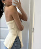 Tony - Strapless Top with Ritsdetail