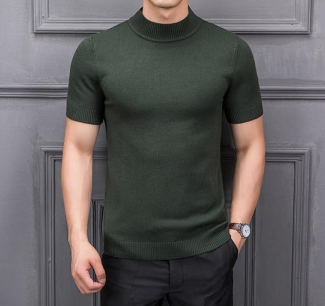 Sweater with a half -height collar