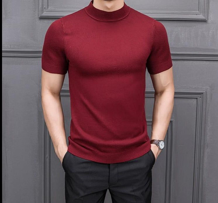 Sweater with a half -height collar