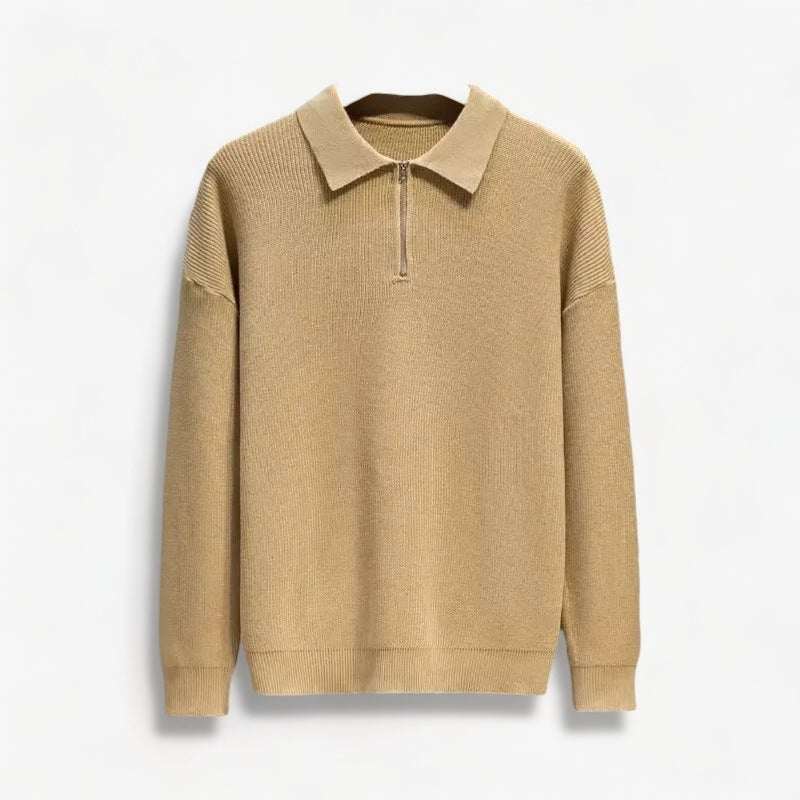 Sweater with half zipper